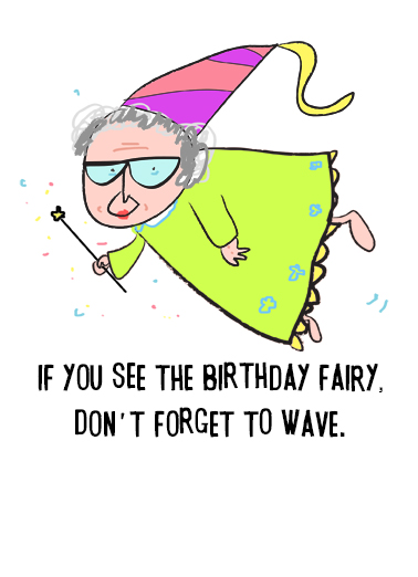 Fairy Wave Humorous Card Cover