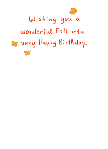 Fall Birthday November Birthday Card Inside