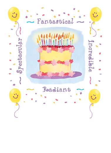 Fantastical Cake 5x7 greeting Ecard Cover