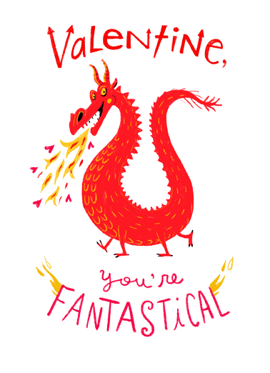 Fantastical Valentine Illustration Card Cover