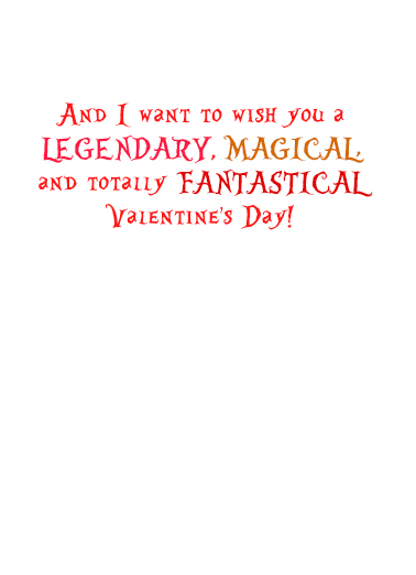 Fantastical Valentine Illustration Card Inside