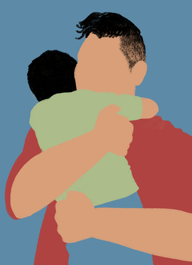 Father Hug Latino Father's Day Ecard Cover
