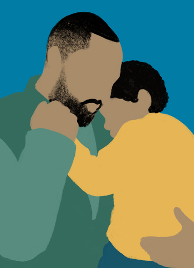 Father Hug Silhouette Father's Day Ecard Cover