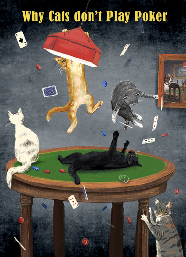 Fathers Day Poker Cats  Card Cover