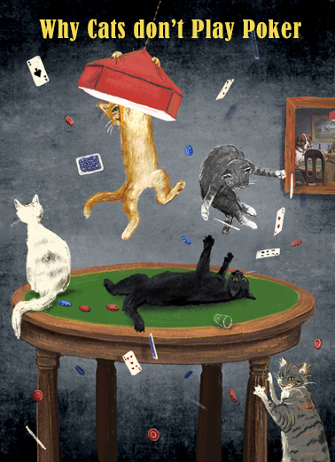 Fathers Day Poker Cats Cartoons Ecard Cover