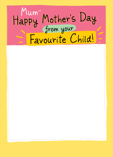 Favorite Child Mum2 Add Your Photo Card Cover