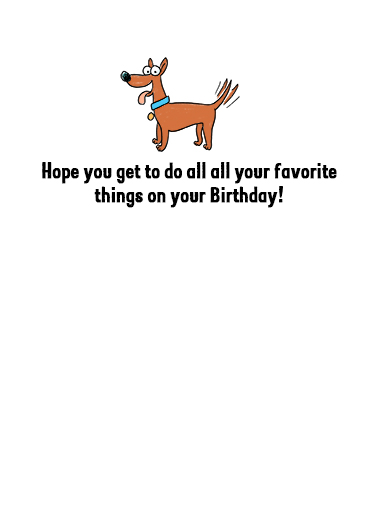Favorite Things Dog Dogs Ecard Inside