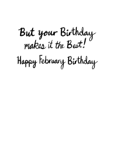 February Shortest Bday February Birthday Ecard Inside