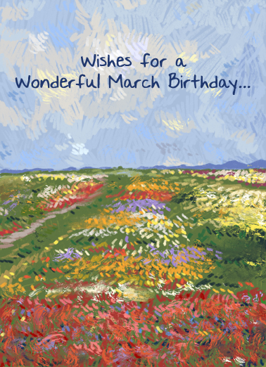 Field March BDAY March Birthday Card Cover