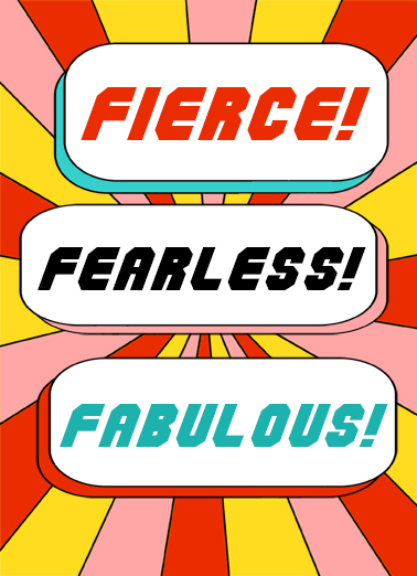 Fierce Fearless Lettering Ecard Cover