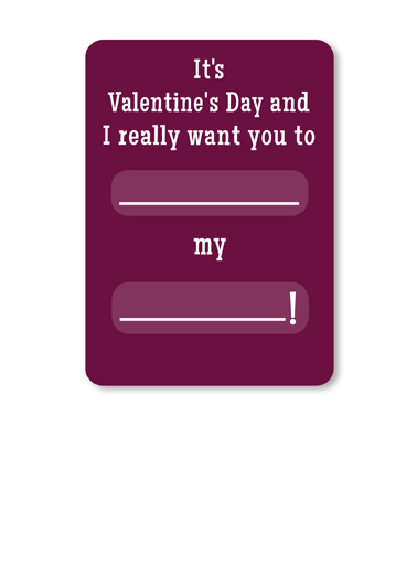 Fill in Blanks Valentine's Day Card Cover