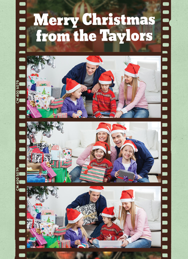 Fun Add Your Photo Christmas Cards and Flats Film Strip Add your photo personalized christmas card. | photograph photography picture pic pix move merry holiday