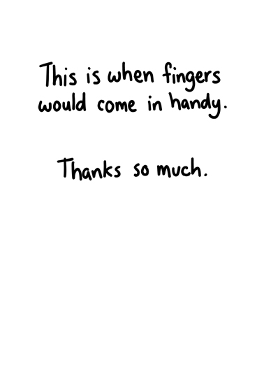 Fingers (TY) Thank You Ecard Inside