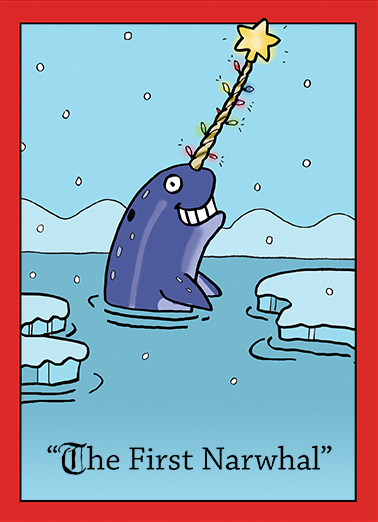 First Narwhal 5x7 greeting Card Cover