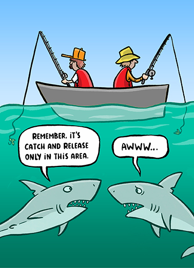 Fishing Sharks For Him Card Cover