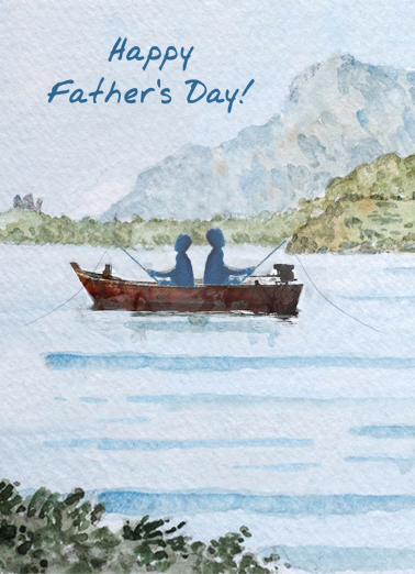 Fishing Watercolor Father's Day Card Cover