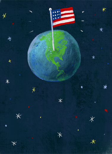 Flag Wave 4th of July Card Cover