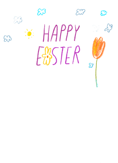 Floral Blessings Easter Card Inside