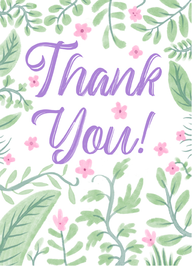 Floral Thanks Thank You Card Cover