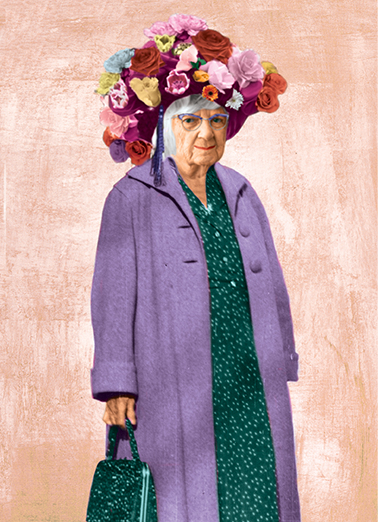 Flower Hat Young at Heart Ecard Cover