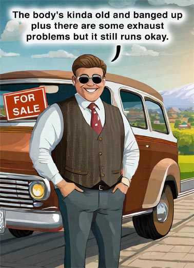 For Sale Car Birthday Card Cover