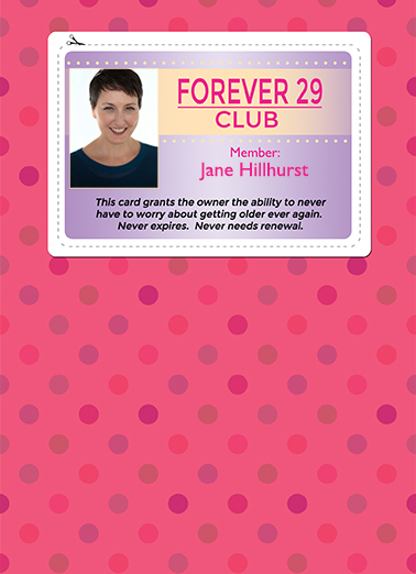 Forever 29 For Her Card Cover