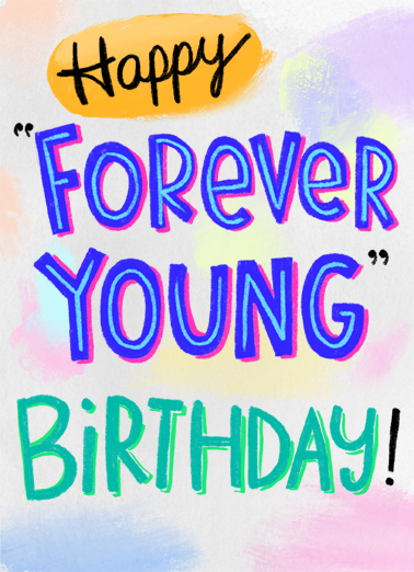 Forever Young Lettering Ecard Cover