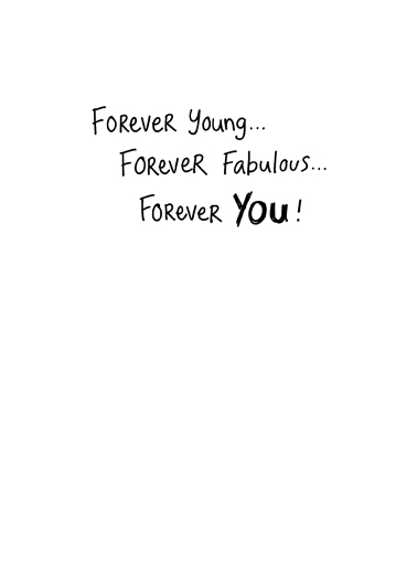 Forever Young Lettering Ecard Inside