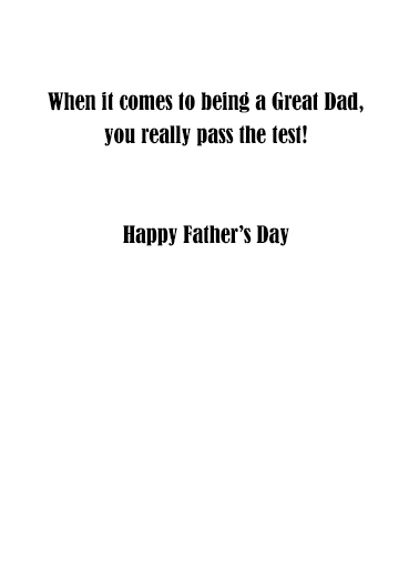 Free Testing Rear Father's Day Ecard Inside