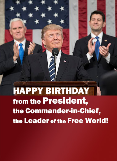 Free World Leader President Donald Trump Ecard Cover