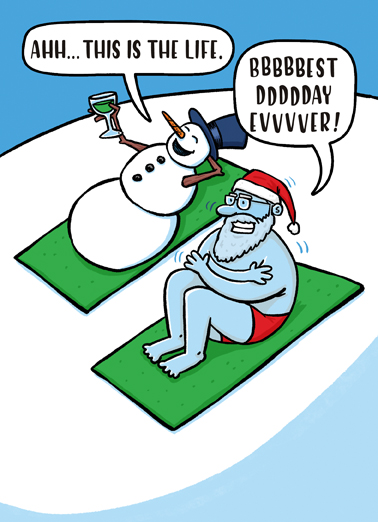 Freezing Santa Cartoons Card Cover