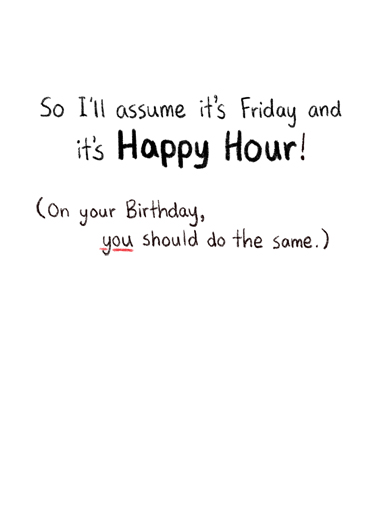 Friday Happy Hour  Card Inside