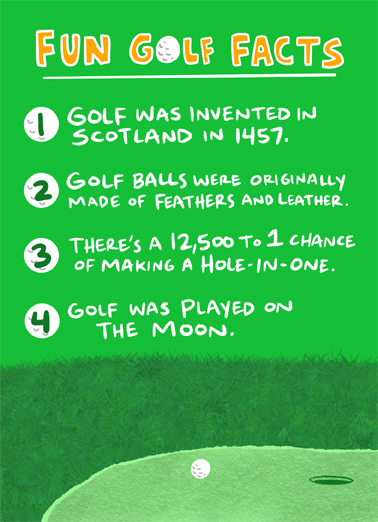 Fun Golf Facts FD Father's Day Card Cover