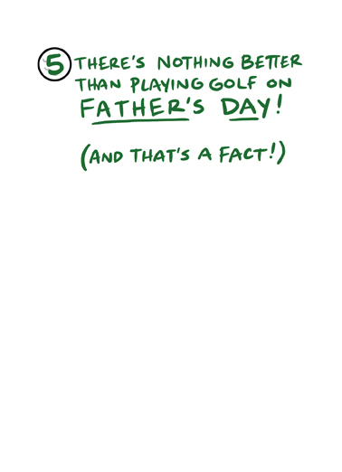 Fun Golf Facts FD Father's Day Ecard Inside
