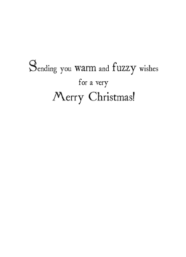 Fuzzy XMAS Cute Animals Card Inside