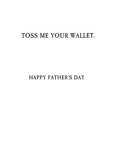 Game of Catch Father's Day Card Inside