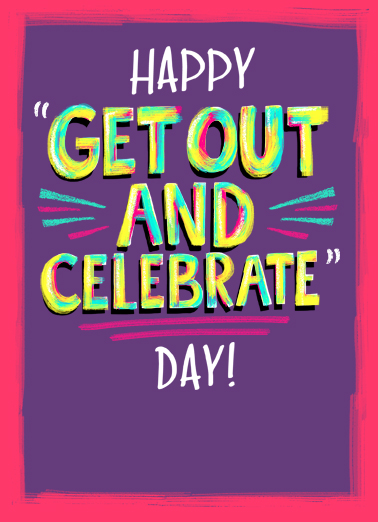 Get Out And Celebrate Lettering Card Cover