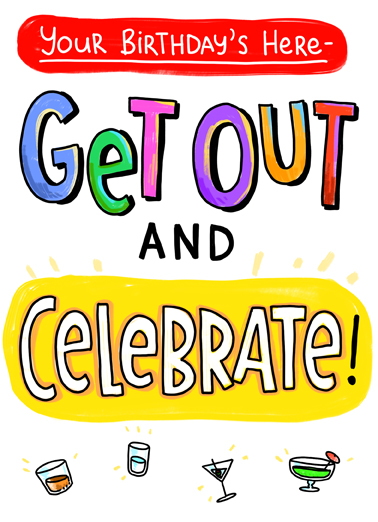 Get Out Lettering Card Cover