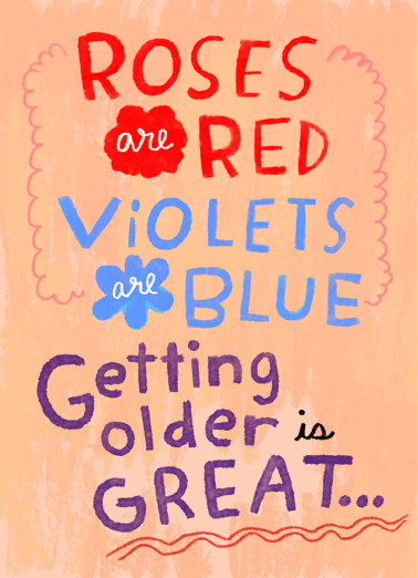 Getting Older is Great Lettering Ecard Cover