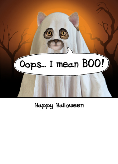 Ghost Kitty Halloween Card Inside