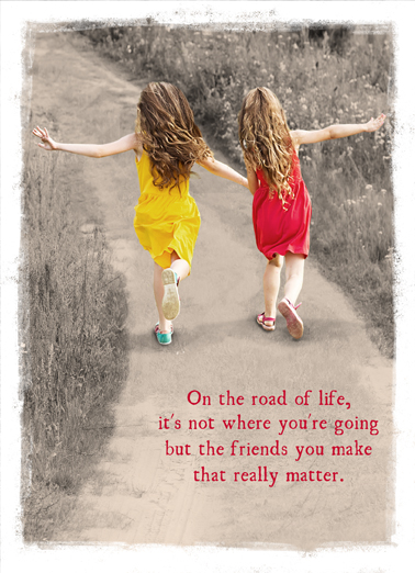 Girls Running Val From Friend Ecard Cover