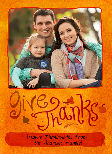 Give Thanks Add Your Photo Card Cover