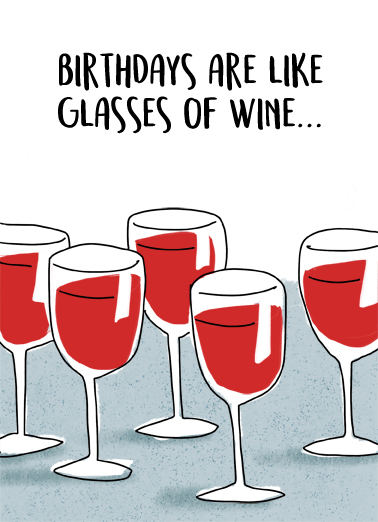 Glasses Of Wine Birthday Ecard Cover