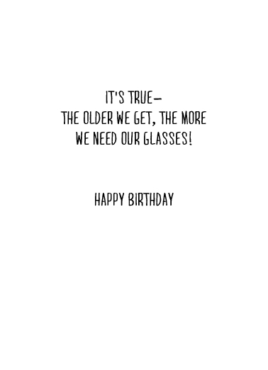 Glasses Birthday Card Inside