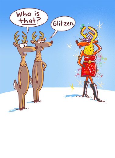 Glitzen - Funny Christmas Card to personalize and send.