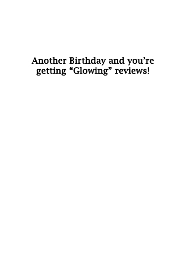 Glowing Reviews Funny Card Inside