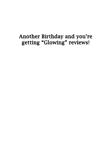 Glowing Reviews Cake Ecard Inside