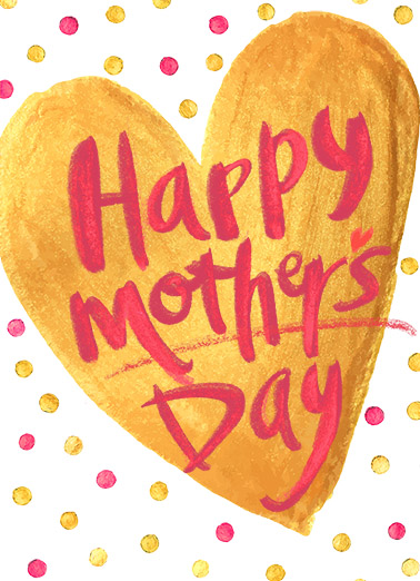 Golden Heart Mother's Day Card Cover