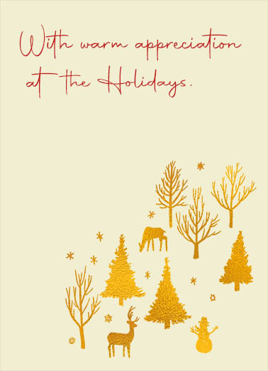 Golden Scene Christmas Card Cover