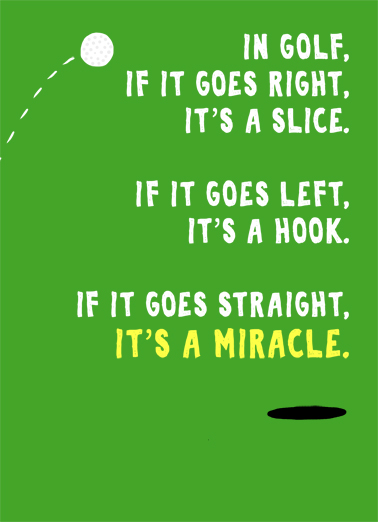 Golf Miracle Lettering Ecard Cover